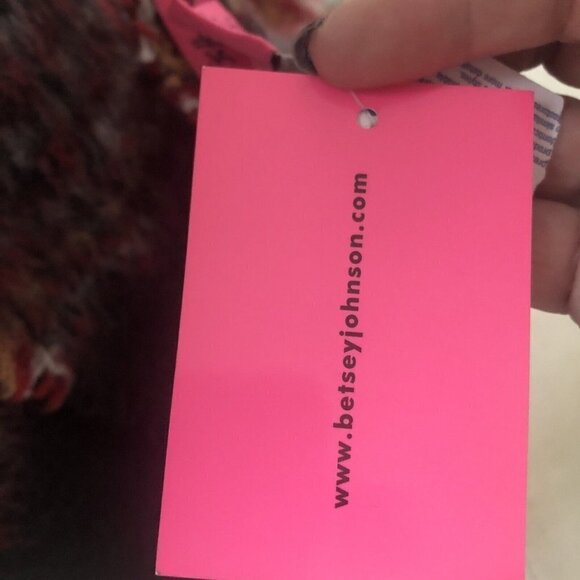 Betsey Johnson Women's Scarf Wrap Red And Black Plaid With Fringe - Picture 4 of 4